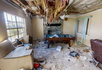 Flood cleanup and mold remediation services being carried out in an Azusa home